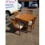 Retro extending dining table and 4 upholstered chairs