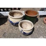 3 Ceramic garden pots
