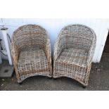 Pair of rattan conservatory chairs