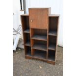 Oak shelving unit with cupboard