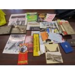 Mixed ephemera inc signed photo, vintage photo album, brochures, ordnance survey maps etc
