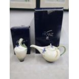 Franz dragonfly teapot, vase and cup and saucer- boxes for vase and teapot