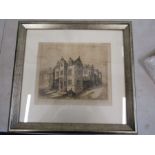 Vintage engraving of Plas mawr- an Elizabethan townhouse in Conwy North Wales, it has a particular