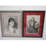 2 portrait Lithographs framed and glazed 48x60cm