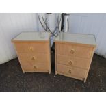 Pair of Upholstered bedside drawers