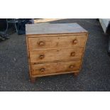 Vintage pine cottage cut chest of drawers