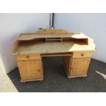 Solid pine desk H102cm W148cm D73cm approx