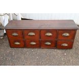 8 Drawer chest with brass handles H39cm W108cm D32cm approx