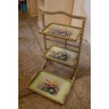 Retro rattan folding cake stand and tray