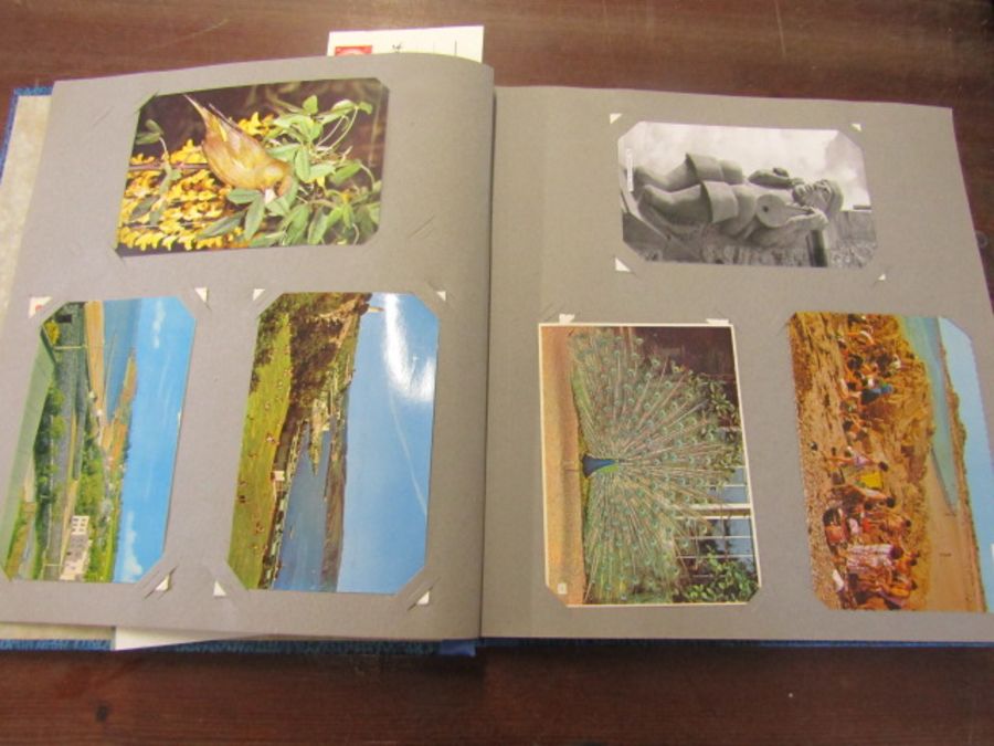 Blue postcard album with colour postcards. not every page photographed - Image 2 of 20