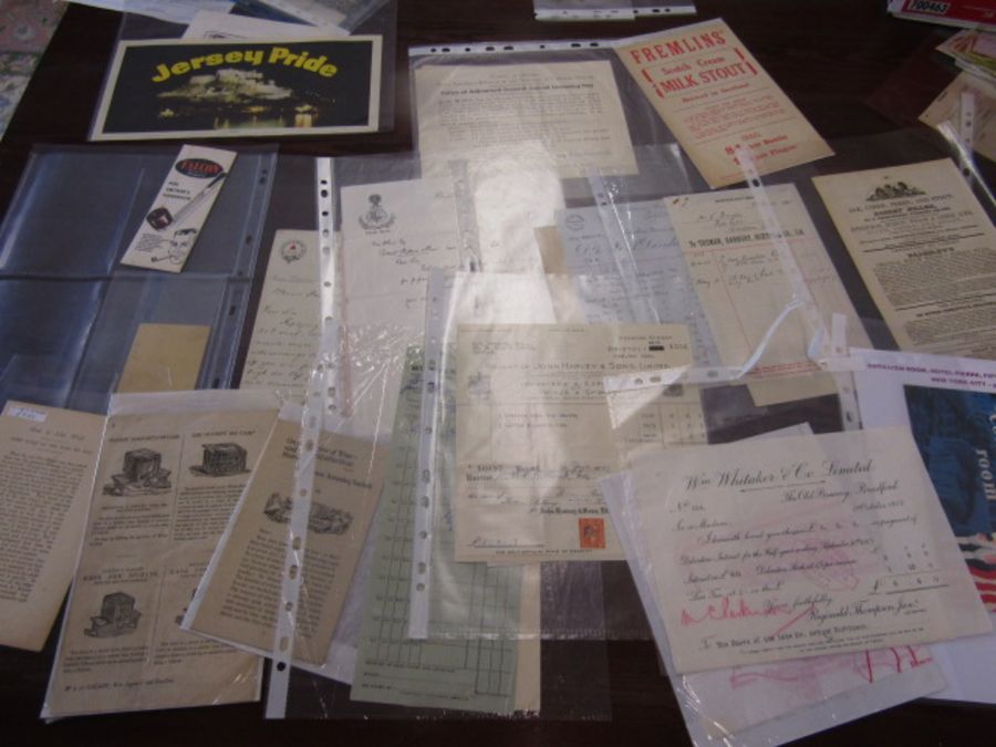 A box of mixed ephemera inc cigarette, matches advertising papers, invoices, birthday cards etc etc - Image 11 of 12