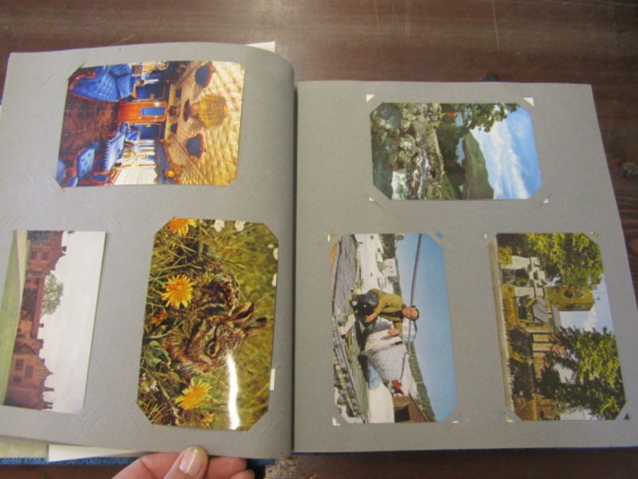 Blue postcard album with colour postcards. not every page photographed - Image 10 of 20