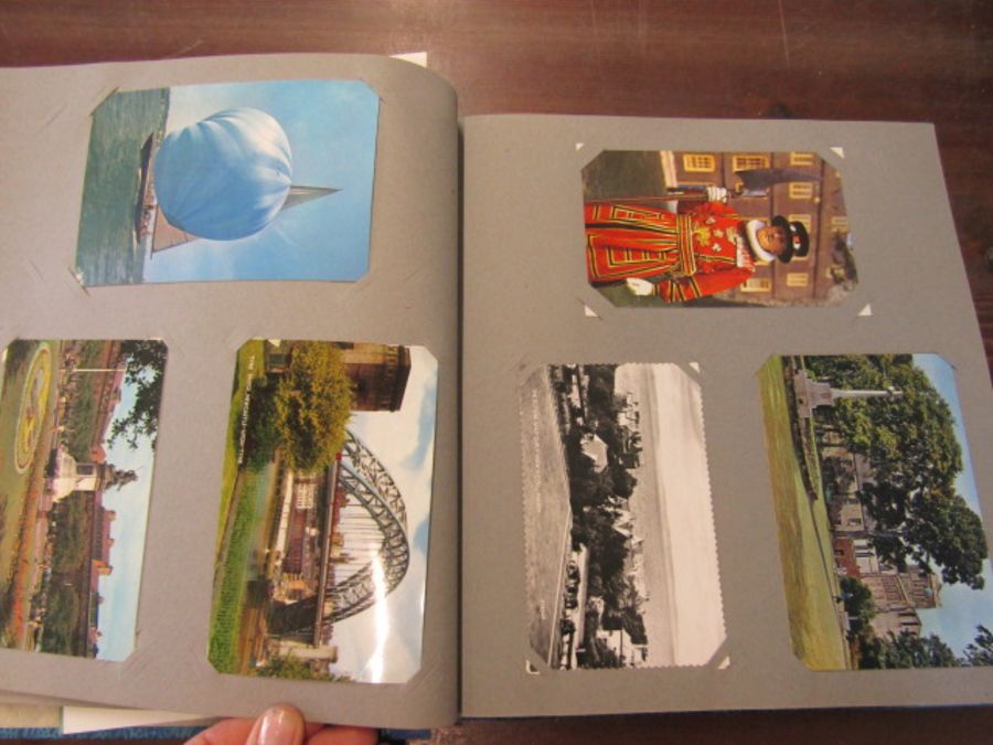 Blue postcard album with colour postcards. not every page photographed - Image 11 of 20