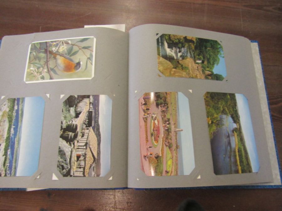 Blue postcard album with colour postcards. not every page photographed - Image 17 of 20