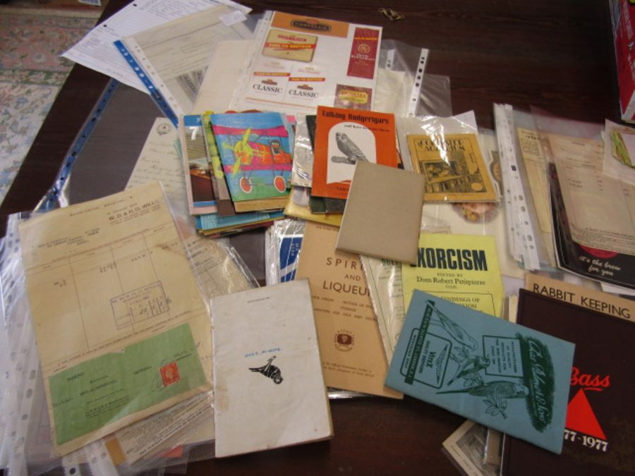 A box of mixed ephemera inc cigarette, matches advertising papers, invoices, birthday cards etc etc - Image 3 of 12