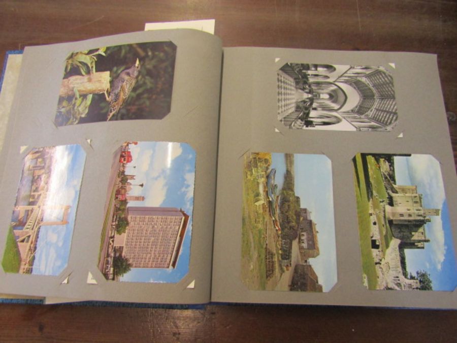 Blue postcard album with colour postcards. not every page photographed - Image 3 of 20