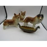 Wade viking boat and Collie dog plus 2 Corgi figures