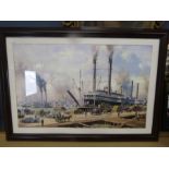Print of U.S Steamboat. framed and glazed