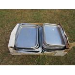 Box of stainless steel baking trays