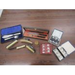 Boxed cutlery sets and Ebony brush set