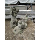 3 Concrete garden water feature statues