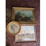 2 Framed signed oil paintings and framed photo
