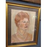 Framed oil painting of a lady