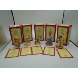 5 Royal Doulton Bunnykins figures of the year comprising 3 from Family Holiday Outing series 1996