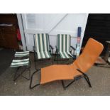 Folding sun lounger and chairs etc