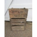 3 wooden 42lb fruit bushel boxes