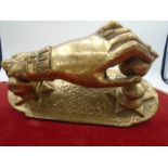 Poss French early 20th C brass door knocker in the shape of a woman's hand. Ladies hand typically