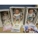 The Ashton-Drake galleries porcelain dolls- Emily, Li'l squirt and 'Tickles' all in boxes