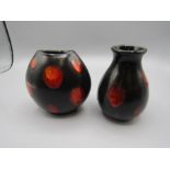 Poole pottery vases 11cm tall