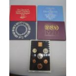 Coinage of Great Britain and Northern Ireland sets 1970, 1971,1972,1973 and 1977