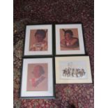 4 Framed Native American prints