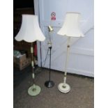 3 Floor lamps including onyx and brass (only 2 have plugs)