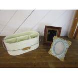 Laura Ashley enamel cleaning caddy and 2 Laura Ashley photo frames