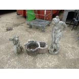 Garden statues and planter/water feature