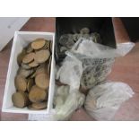Two small boxes containg both copper and silver of mostly modern British coins (no Vic) approx 3kg