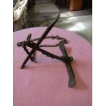Cast iron boat anchor with chain