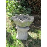 Concrete pot on plinth H62cm approx