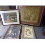 D'day 1881 framed print and 3 others