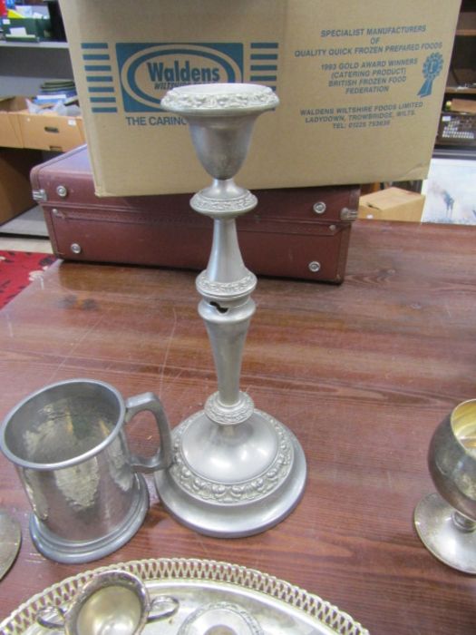 Plated goblets, tankard, candelabra (a/f) - Image 2 of 2