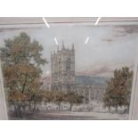 John Fullwood F.S.A 'Westminster Abbey' col. etching 17x22" signed in plate