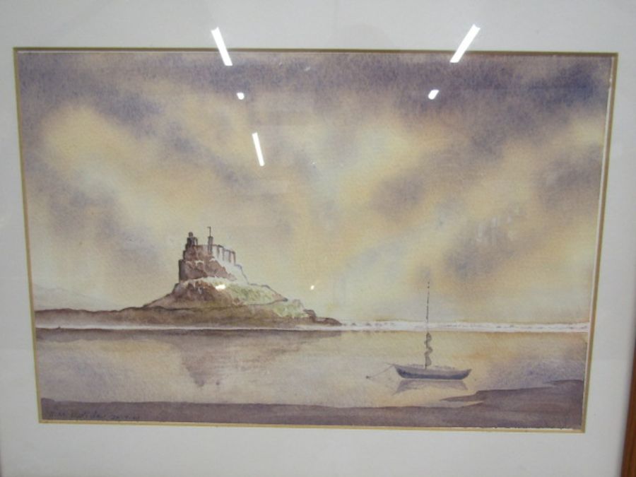 2 watercolours of beach scenes signed H.M Halliday - Image 2 of 5