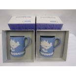 2 Wedgwood Jasper 1973 Tower of London Christmas mugs, boxed