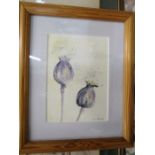 Liz Boutel (local artist) watercolour of poppy heads 24x30