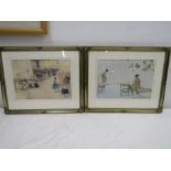 A pair of prints in gilt frames in style of Rusell Flint