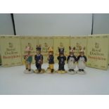 6 Royal Doulton Bunnykins figurines comprising of Nurse DB74 x2, Policeman DB64, Postman DB76,
