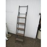 Metal step ladder with wooden treads for display purposes only